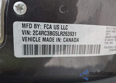 2020 Chrysler Pacifica Awd Launch Edition from USA, damaged, VIN 2C4RC3BG5LR263931
